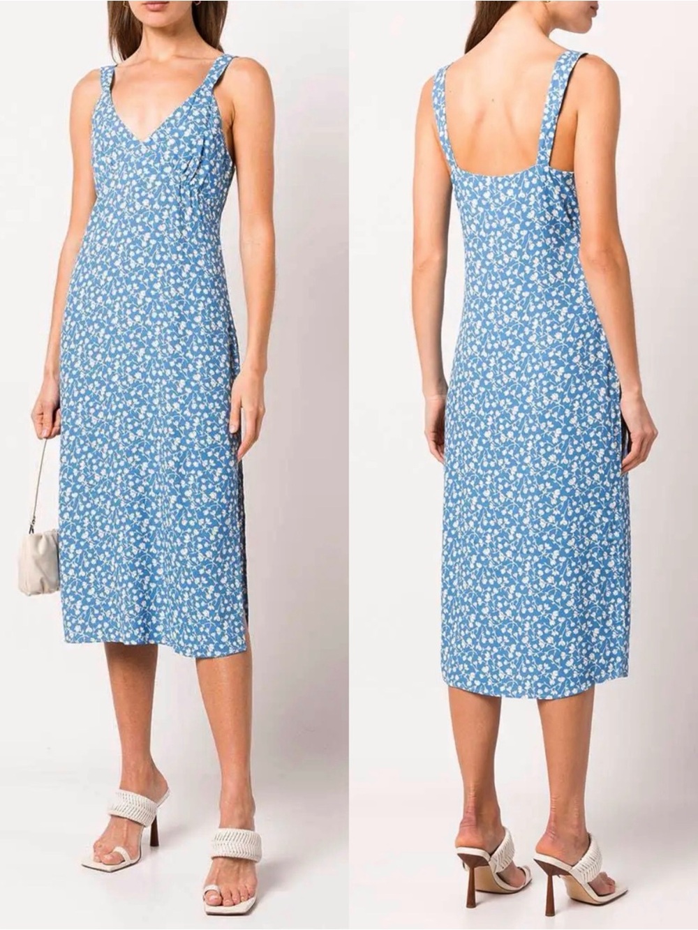REFORMATION Floral Empire Waist Sleeveless Y2K 90s Grunge Fairycore Slip Dress 4